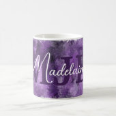 Monogramm lila Impressionen mit Name Kaffeetasse (Mittel)