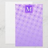 Monogramm lila Kreismuster Briefpapier (Vorne/Hinten)