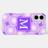Monogramm lila Kreismuster Case-Mate iPhone Hülle (Rückseite (Horizontal))
