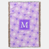 Monogramm lila Kreismuster Decke (Vorderseite Vertikal)