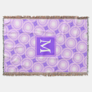 Monogramm lila Kreismuster Decke