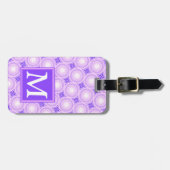Monogramm lila Kreismuster Gepäckanhänger (Vorderseite horizontal)