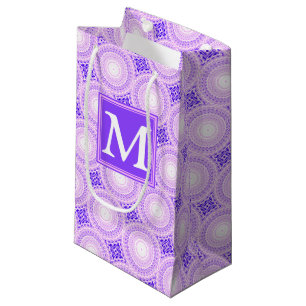Monogramm lila Kreismuster Kleine Geschenktüte