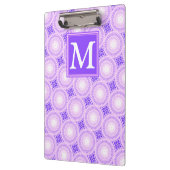 Monogramm lila Kreismuster Klemmbrett (Links)