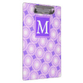 Monogramm lila Kreismuster Klemmbrett (Rechts)