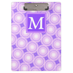 Monogramm lila Kreismuster Klemmbrett