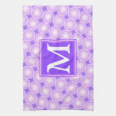 Monogramm lila Kreismuster Küchentuch (Vertikal)