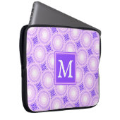 Monogramm lila Kreismuster Laptopschutzhülle (Vorne Rechts)