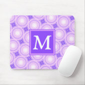 Monogramm lila Kreismuster Mousepad (Mit Mouse)
