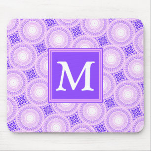 Monogramm lila Kreismuster Mousepad