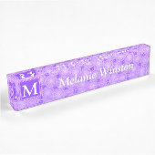 Monogramm lila Kreismuster Namensplakette