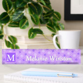 Monogramm lila Kreismuster Namensplakette