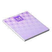 Monogramm lila Kreismuster Notizblock (angewinkelt)