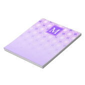 Monogramm lila Kreismuster Notizblock (Rotiert)