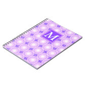 Monogramm lila Kreismuster Notizblock (Linke Seite)