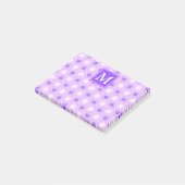 Monogramm lila Kreismuster Post-it Klebezettel (angewinkelt)