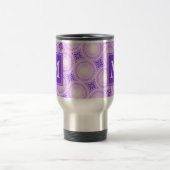Monogramm lila Kreismuster Reisebecher (Mittel)