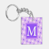 Monogramm lila Kreismuster Schlüsselanhänger (Vorderseite links)