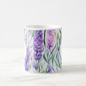 Monogramm lila Lavendel-Blumenfeld Kaffeetasse (Mittel)