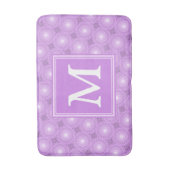 Monogramm-Lila-lila Kreismuster Badematte (Vorderseite Vertikal)