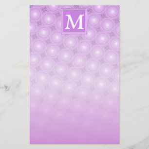 Monogramm-Lila-lila Kreismuster Briefpapier