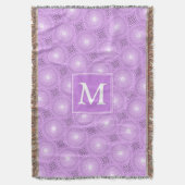 Monogramm-Lila-lila Kreismuster Decke (Vorderseite Vertikal)
