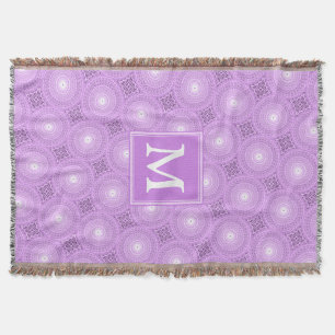 Monogramm-Lila-lila Kreismuster Decke