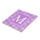 Monogramm-Lila-lila Kreismuster Fliese (Seite)