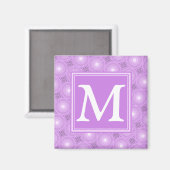 Monogramm-Lila-lila Kreismuster Magnet (Vorderseite/Rückseite)