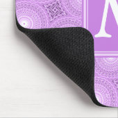 Monogramm-Lila-lila Kreismuster Mousepad (Ecke)