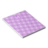 Monogramm-Lila-lila Kreismuster Notizblock (angewinkelt)
