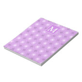 Monogramm-Lila-lila Kreismuster Notizblock (Rotiert)