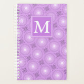 Monogramm-Lila-lila Kreismuster Planer (Vorderseite)