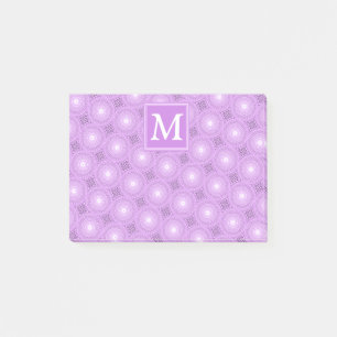 Monogramm-Lila-lila Kreismuster Post-it Klebezettel