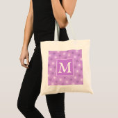 Monogramm-Lila-lila Kreismuster Tragetasche (Vorderseite (Produkt))