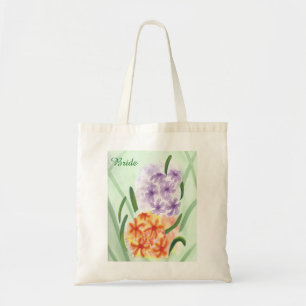 Monogramm Lila Orange Hyacinth Wasserfarbstoff Tragetasche