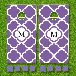 Monogramm Lila Quatrefolienmuster