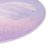 Monogramm lila rosa Farbverlauf Herz Schneidebrett (Ecke)