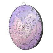 Monogramm Lila rosa Gradient Herz Dartscheibe (Vorderseite rechts)