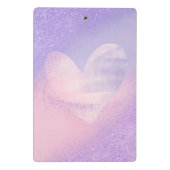 Monogramm Lila rosa Gradient Herz Mini Klemmbrett (Rückseite)