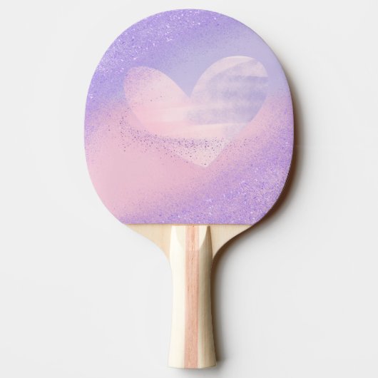 Monogramm Lila rosa Gradient Herz Tischtennis Schläger (Rückseite)