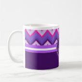 Monogramm-lila rosa Stammes- Zickzack Zickzacke Kaffeetasse (Links)
