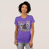 Monogramm Lila rosa Stiefmütterchen Wasser Farbe T-Shirt (Vorne ganz)