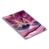 Monogramm Lila Rosa und Gold Achat Geode Notizblock (Rechte Seite)