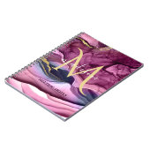Monogramm Lila Rosa und Gold Achat Geode Notizblock (Linke Seite)