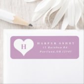 Monogramm Lila Rücksendeadresse des Herzens (Insitu)
