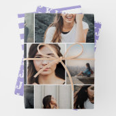 Monogramm Lila Schwarz Geschenkpapier Set (Beispiel)