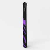 Monogramm lila, schwarzer GlitzerZebra iPhone 5 Case-Mate iPhone Hülle (Hinten/Links)