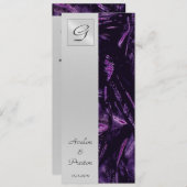 Monogramm-lila Silk Hochzeits-Programm-Einladung Einladung (Vorne/Hinten)