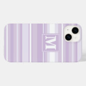Monogramm lila Streifen Case-Mate iPhone Hülle (Rückseite (Horizontal))